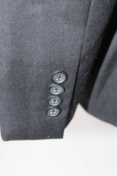 Pronto Uomo Premium Mens 100% Wool Two Button Collared Blazer Black Size 42R