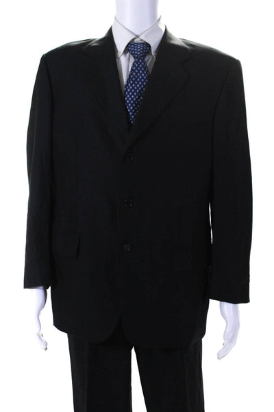Silvio Bresciani Men's Long Sleeves Line Two Piece Pant Suit Black Size 42