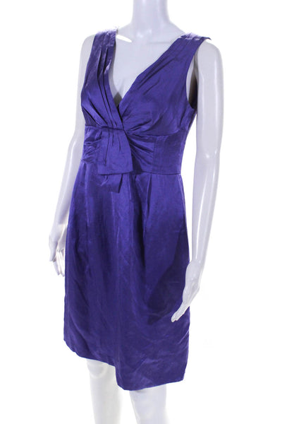 Nanette Lepore Women's Sleeveless V-Neck A-line Dress Purple Size 6