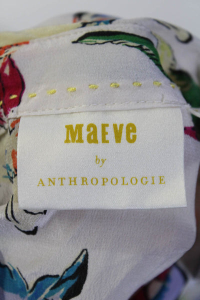 Maeve Anthropologie Women's Silk Graphic Print Blouse Multicolor Size 4