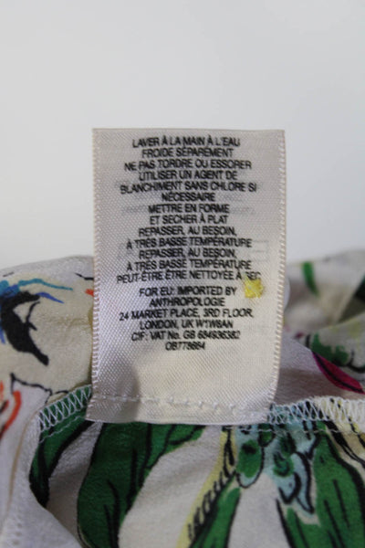 Maeve Anthropologie Women's Silk Graphic Print Blouse Multicolor Size 4