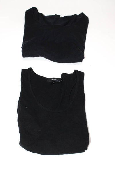 Theory Womens Cotton Cashmere Tank Top Knit Shirt Black Navy Blue Size S M Lot 2