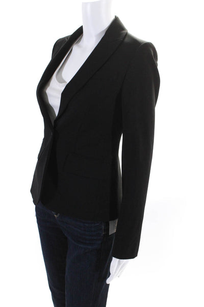Theory Womens Single Button Gabe Sevona Blazer Jacket Black Wool Size 0