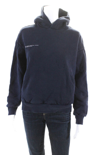 Pangaia Womens Pullover Hoodie Navy Blue Cotton Size Extra Extra Small