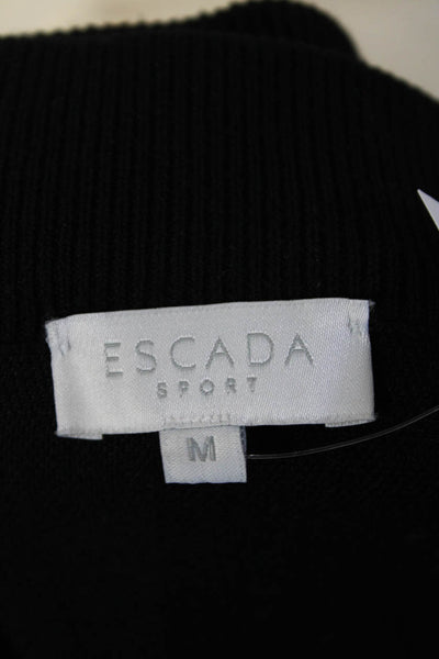 Escada Sport Womens Wool Knit Check Print Knee Length A-Line Skirt Black Size M