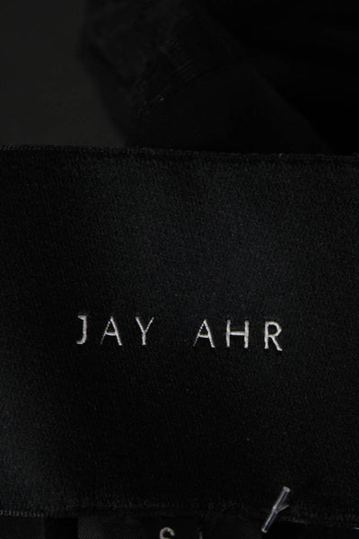 Jay Ahr Womens Silk Striped Textured Open Front 3/4 Sleeve Blazer Black Size S