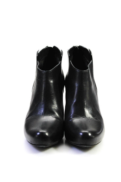 Roberto Del Carlo Womens Leather Zipped Block Heels Booties Black Size EUR38
