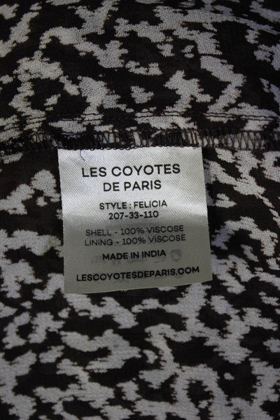 Les Coyotes De Paris Womens Felicia V Neck Midi Dress Brown White Size FR 36