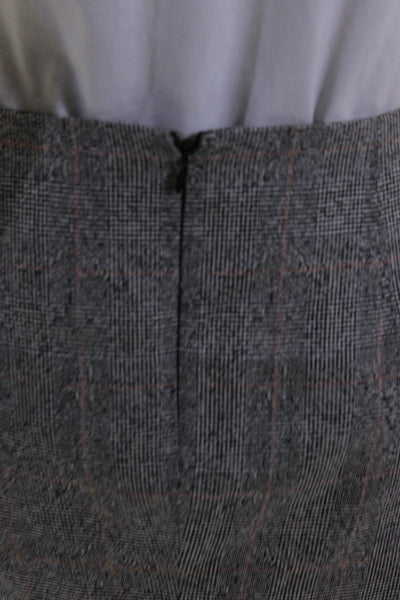 Alexander McQueen Womens Wool Glen Plaid Mid Rise Pencil Skirt Black Size 40