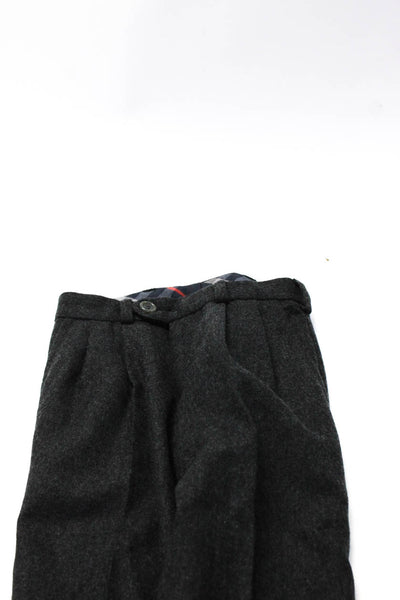 Burberrys Boys Wool Pleated Front Straight Leg Pants Trousers Gray Size 2/3