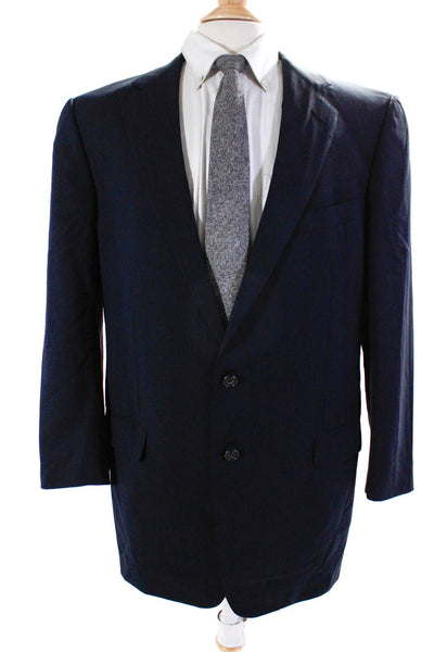 Ermenegildo Zegna Mens Wool Notch Collar Two Button Suit Jacket Navy Size 54