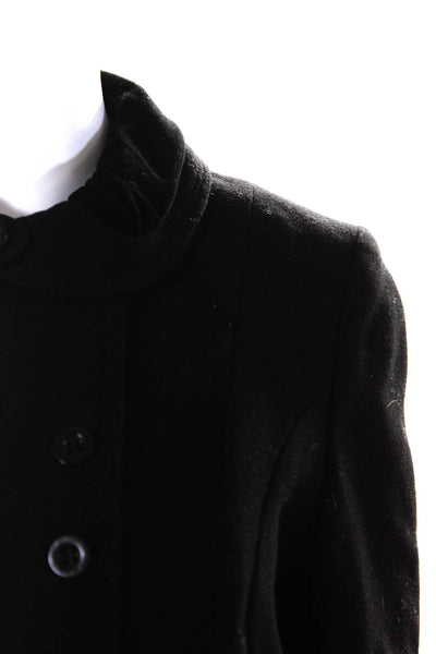 See by Chloe Womens Wool Double Breasted Collared Mid Length Coat Black Size 4