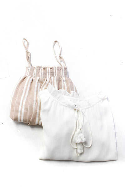 BB Dakota Womens Striped Print Layered Pullover Blouse Tops White Size S Lot 2