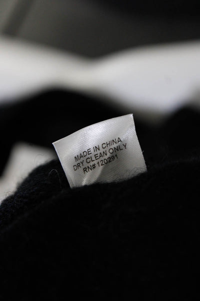 Michelle Mason Womens Wool Keyhole Turtleneck Long Sleeve Sweater Black Size S