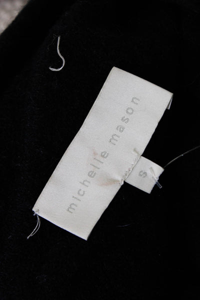 Michelle Mason Womens Wool Keyhole Turtleneck Long Sleeve Sweater Black Size S