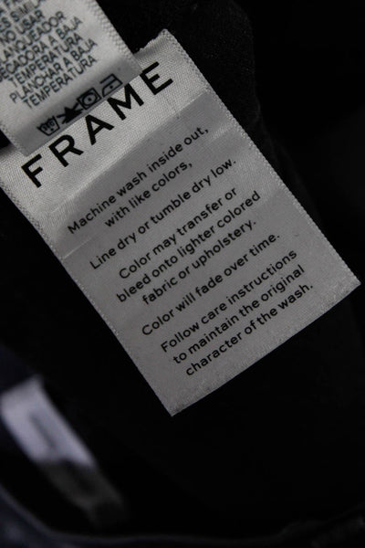 Frame Womens Cotton Buttoned Zip Skinny Leg Dress Pants Black Size EUR25