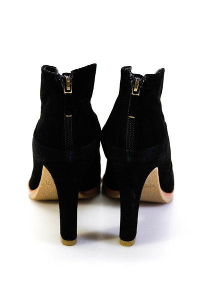 Lola Cruz Womens Asymmetrical Collared Zipped Block Heels Boots Black Size EUR40