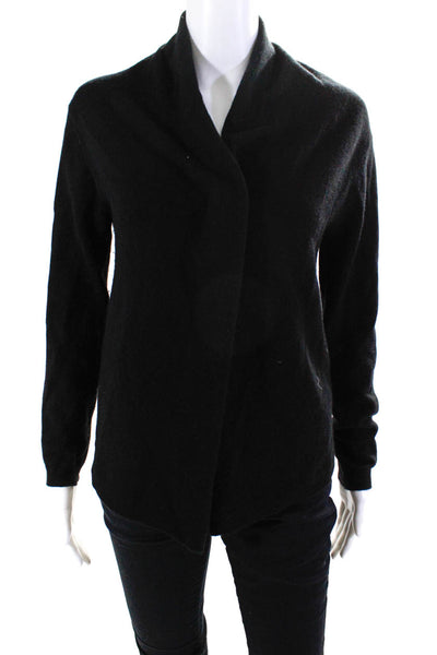 Classics by Worth Womens Open Front Cardigan Sweater Black Cashmere Size S/M