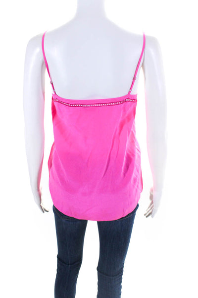 Equipment Femme Womens Silk Spaghetti Strap Camisole Tank Top Neon Pink Size S