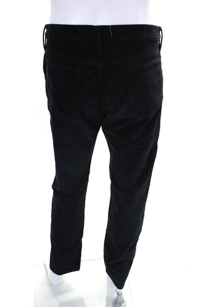 Frame Mens Zipper Fly Homme Slim Corduroy Jeans Black Cotton Size 34