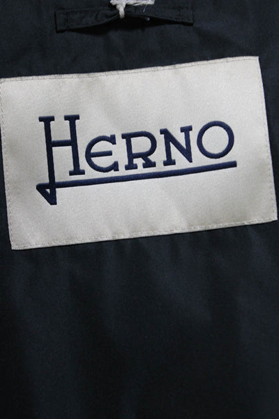 Herno Womens 3D Floral Short Sleeve Crew Neck Zip Jacket Black Size IT 42