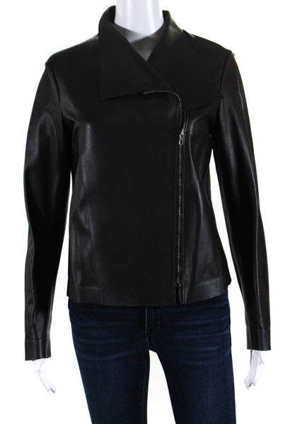 Joseph Womens Libra Asymmetrical Biker Leather Jacket Black Size FR 36