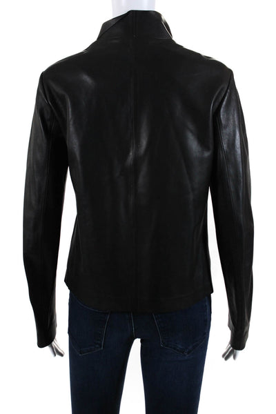 Joseph Womens Libra Asymmetrical Biker Leather Jacket Black Size FR 36