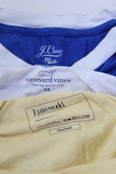 Entireworld Vineyard Vines J Crew Womens Tees T-Shirts Yellow Size XS XXS Lot 3