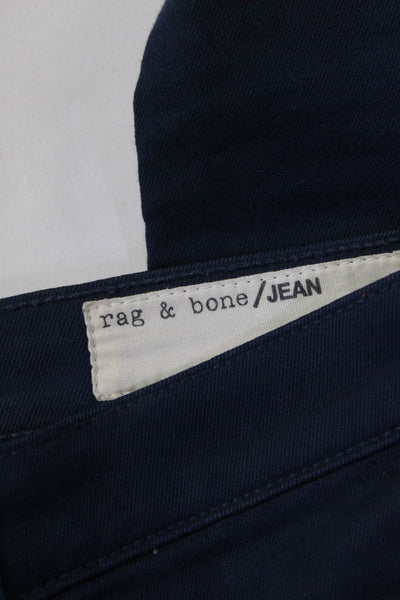 Rag & Bone Jean Womens Mid Rise Skinny Cropped Jeans Blue Cotton Size 24