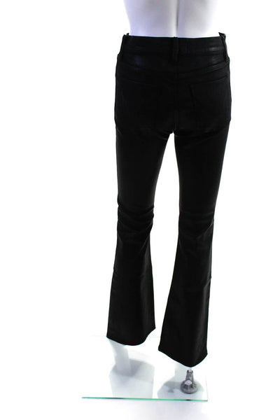 Hudson Womens Barbara Waxed Denim High Rise Flare Jeans Pants Black Size 26