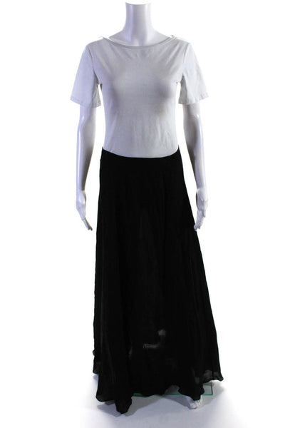 Johanna Ortiz Womens Unlined Chiffon A Line Maxi Skirt Black Silk Size 6