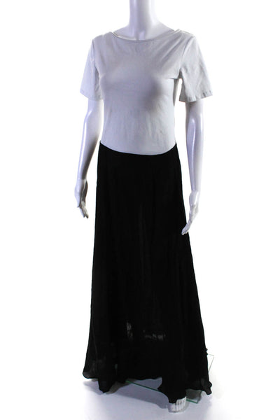 Johanna Ortiz Womens Unlined Chiffon A Line Maxi Skirt Black Silk Size 6