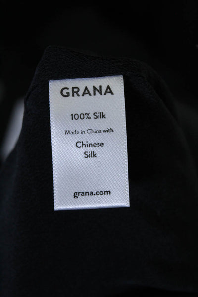 Grana Womens Sleeveless Scoop Neck Silk Mini Shift Dress Black Size Extra Small