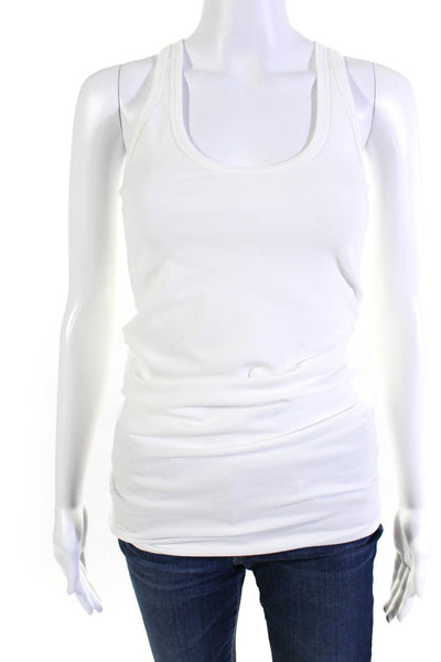 Dion Lee Womens Cotton Jersey Knit Scoop Neck Tank Top T-Shirt White Size 4