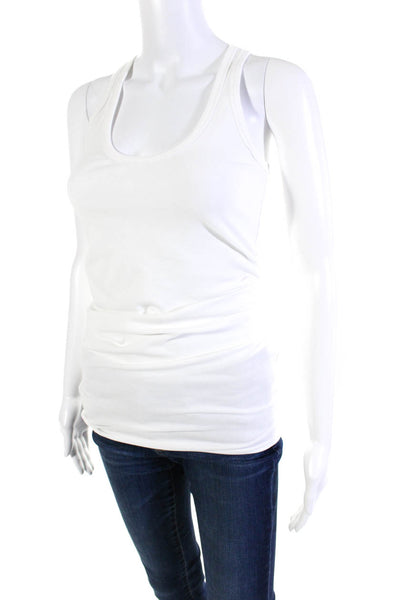 Dion Lee Womens Cotton Jersey Knit Scoop Neck Tank Top T-Shirt White Size 4