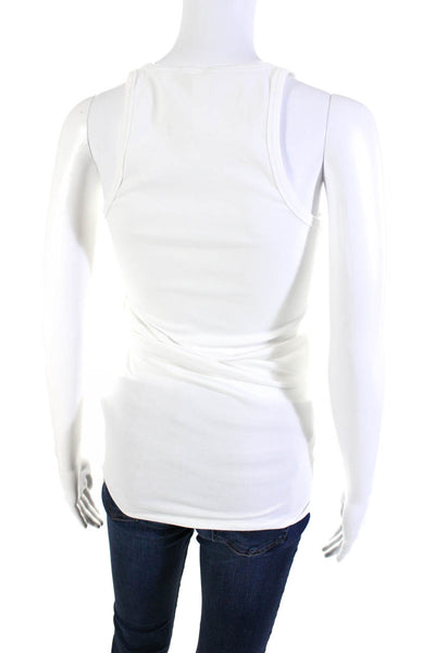 Dion Lee Womens Cotton Jersey Knit Scoop Neck Tank Top T-Shirt White Size 4