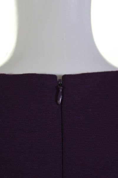 Tahari Womens Back Zip Sleeveless Scoop Neck Sheath Dress Purple Size 8