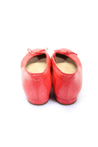 Blugirl Women's Round Toe Bow Flat Shoe Red Size 7