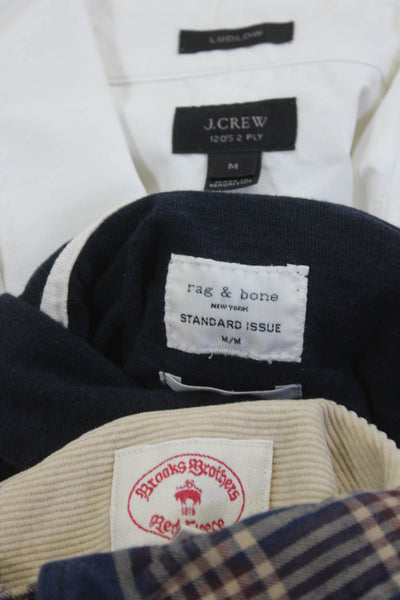 J Crew Rag & Bone Men's Button Down Shirts White Navy Size M L Lot 3