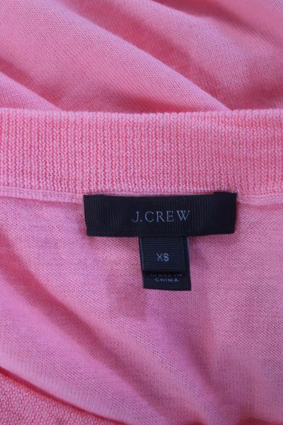 J Crew Womens Long Sleeve Scoop Neck Merino Wool Sweater Pink Size Extra Small