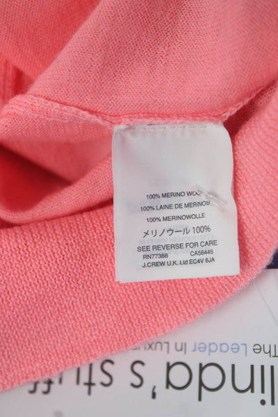 J Crew Womens Long Sleeve Scoop Neck Merino Wool Sweater Pink Size Extra Small