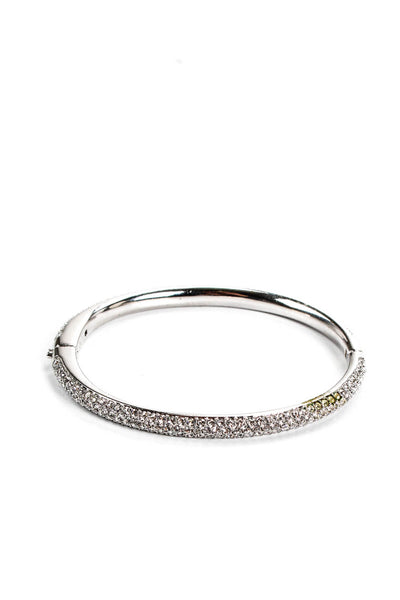 Designer Womens Pave Silver Crystal Bracelet