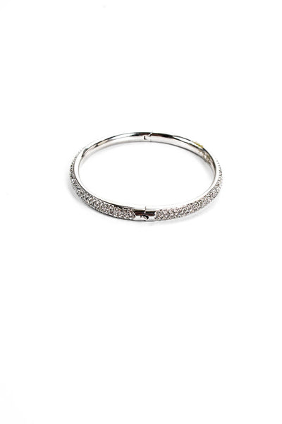Designer Womens Pave Silver Crystal Bracelet