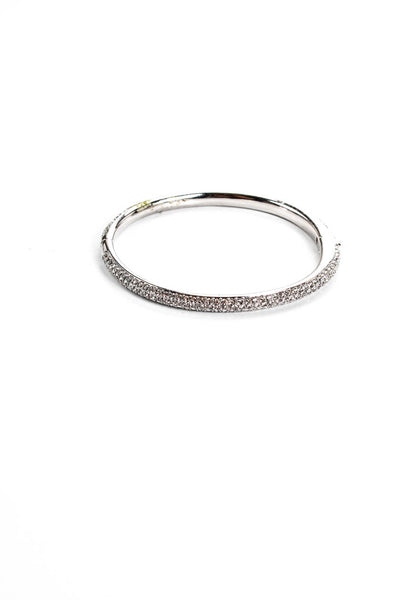 Designer Womens Pave Silver Crystal Bracelet