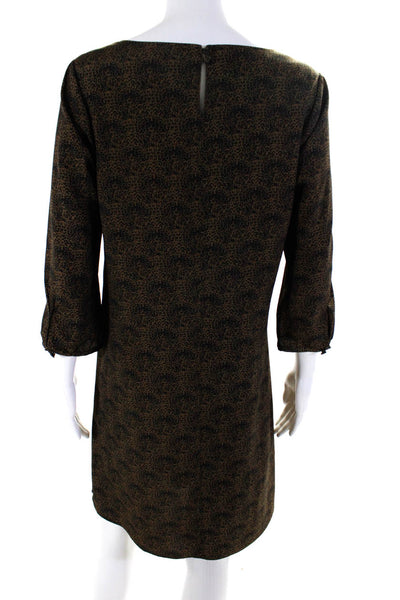 Createurs De Vetements Womens Brown Leopard Print Scoop Neck A-Line Dress Size 3