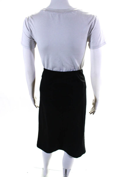 Ralph Lauren Black Label Womens Black Wool Side Zip Midi Pencil Skirt Size 10