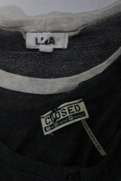 Closed LNA Womens Long Sleeve Henley Tee Shirt Sweater Size Small Lot 2