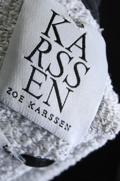 Zoe Karssen Womens Girl Gang Terry Raglan Crew Neck Sweatshirt Gray Size Large