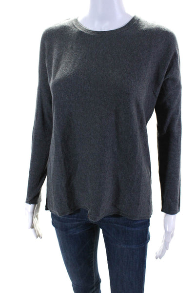 Vince Womens Color Block Thin Knit Crew Neck Sweater Black Gray Size Extra Large