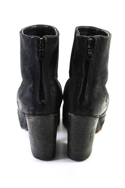 Rag & Bone Womens Almond Toe Stacked Heel Ankle Boots Black Suede Size 38 8